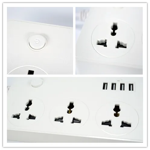 Factory Supply Universal Surge Protection Power Strip Extension Socket with Fast Charging USB