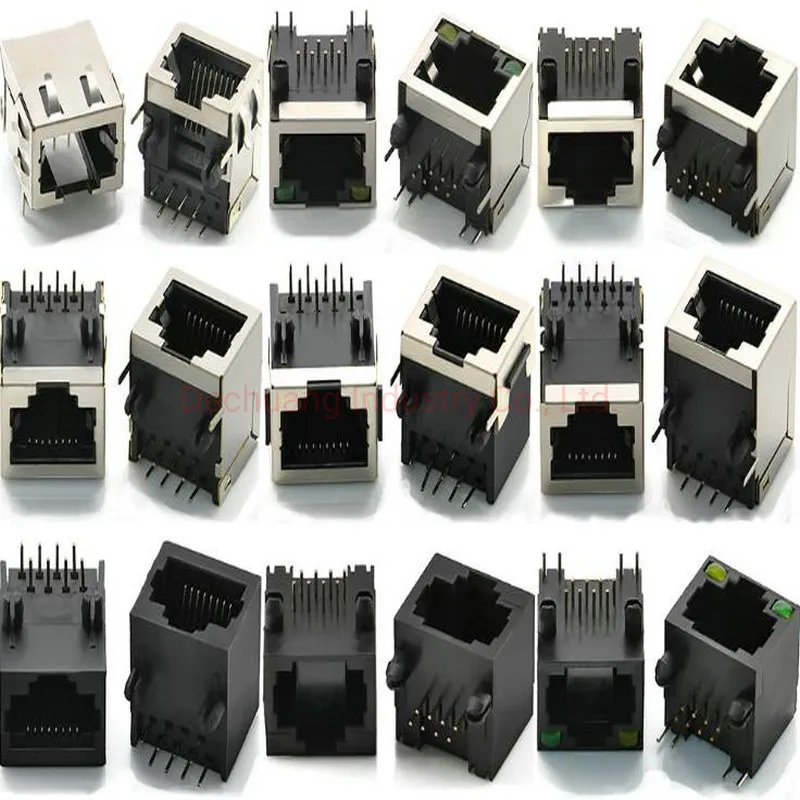 Female to Male Tab up 1*3 Port RJ45 Connectors 3 Ports Light Pipes for 5g Base - T Ethernet with Transformer and LED Model