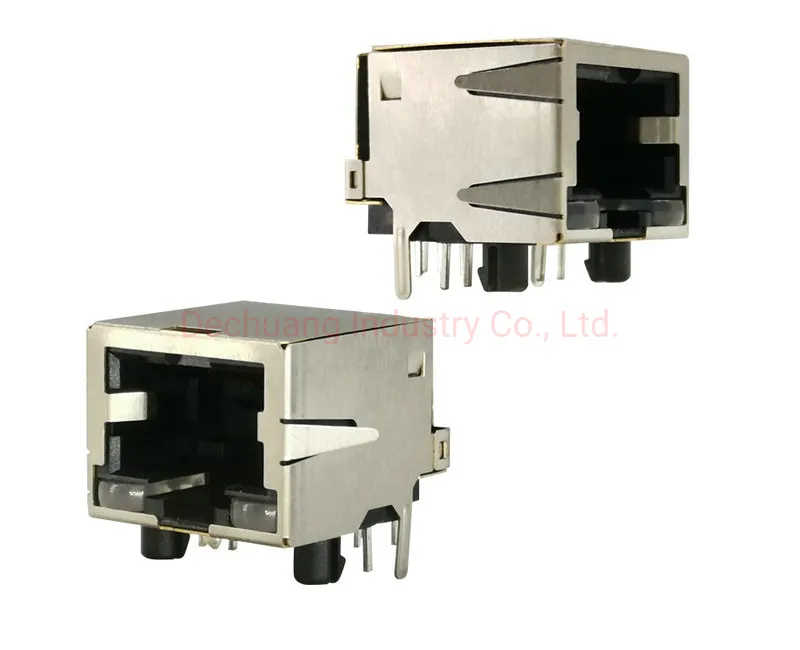 Female to Male Tab up 1*3 Port RJ45 Connectors 3 Ports Light Pipes for 5g Base - T Ethernet with Transformer and LED Model