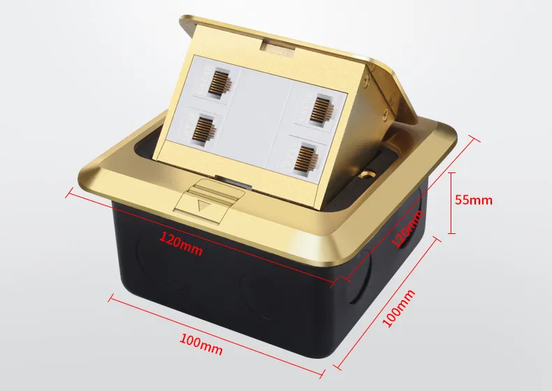 Four - Digit Network Computer 4 - Port Cable All Copper Waterproof Pop-up Copper Floor Socket
