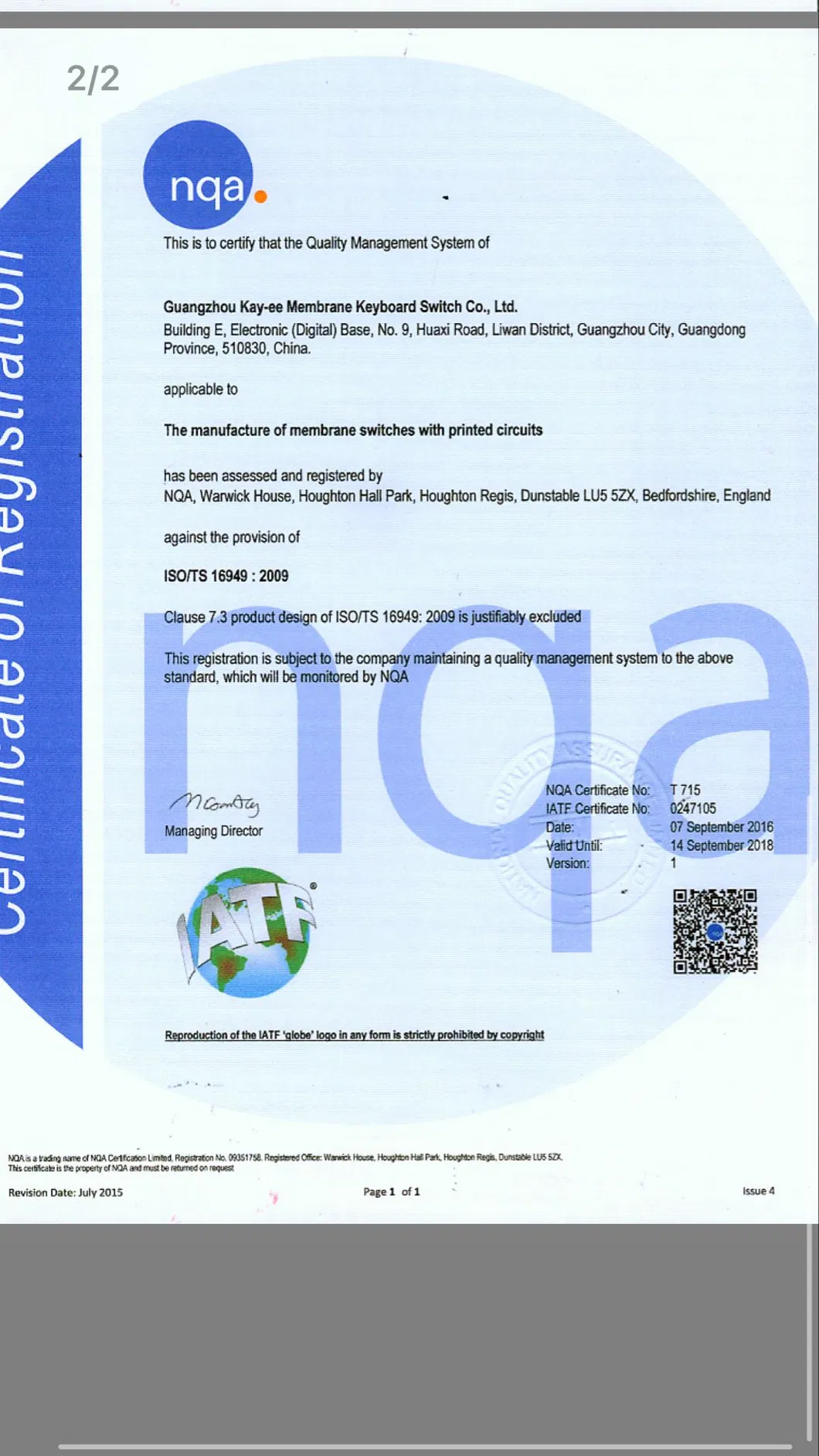 FPC Circuit Membrane Keyboard