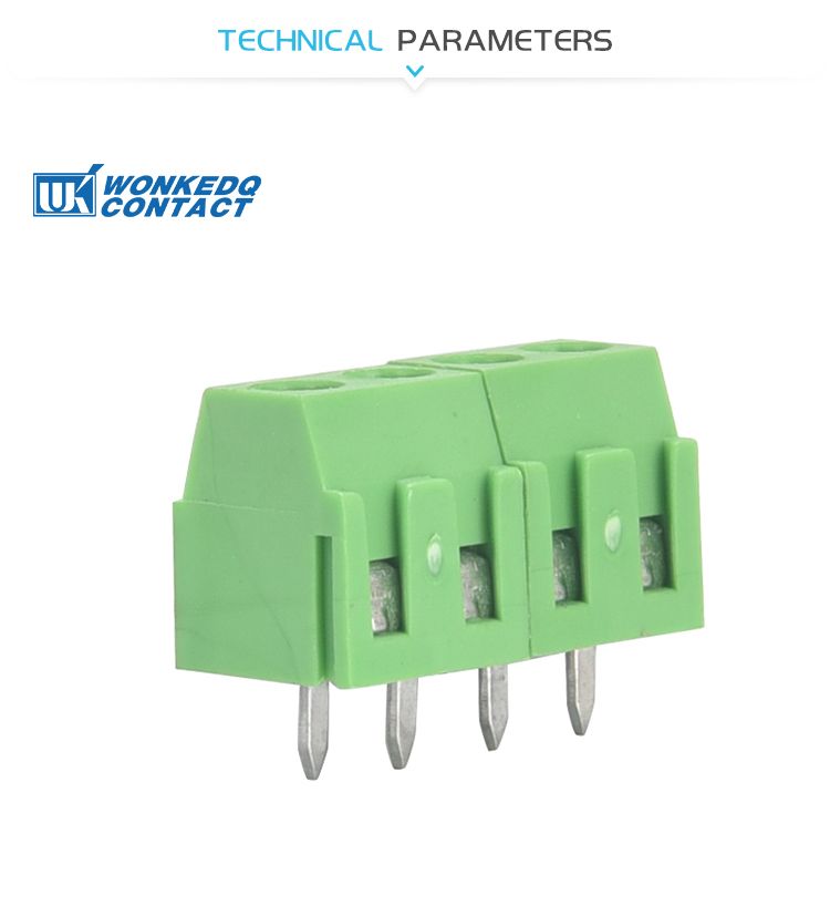 Green Color PCB Screw Terminal Connectors 3.81 mm Pitch