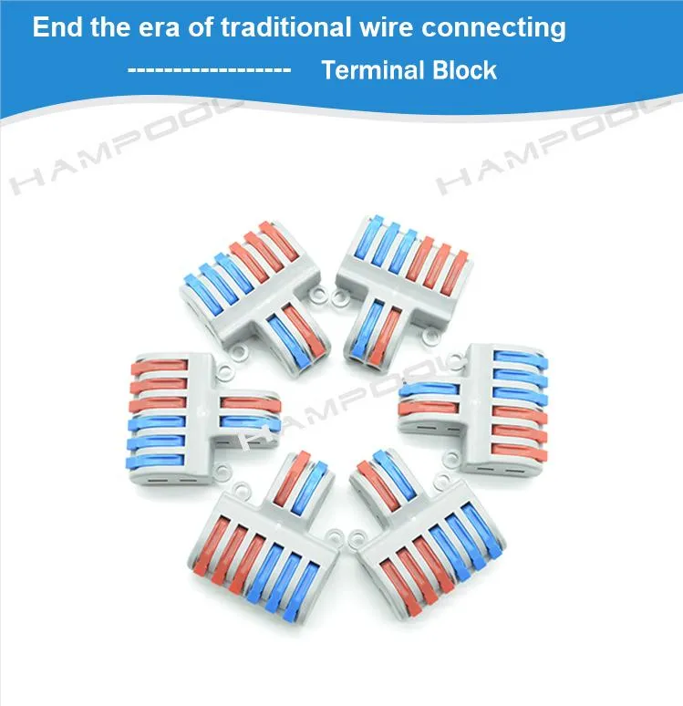 Hampool Good Quality Orange and Grey Quick Splicing Push in Wire Connector