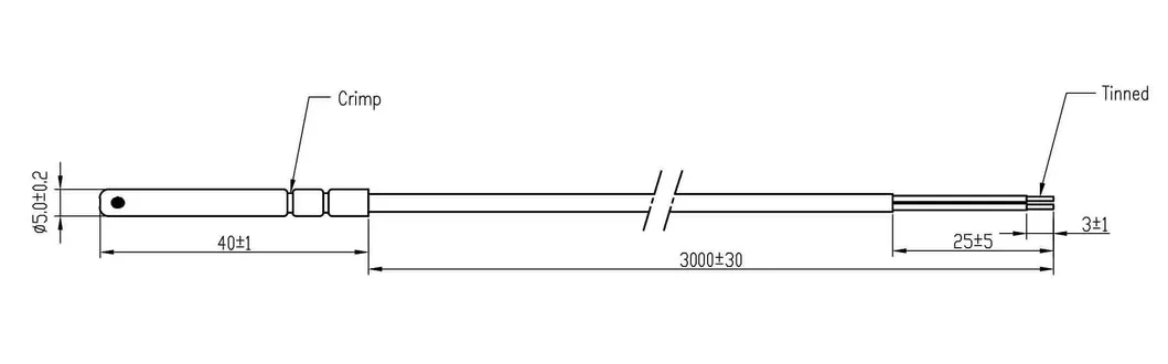 Heating Equipment Rtd Inmersion PT1000 Sensor High Temperature Waterproof for Air Heating Water Heating