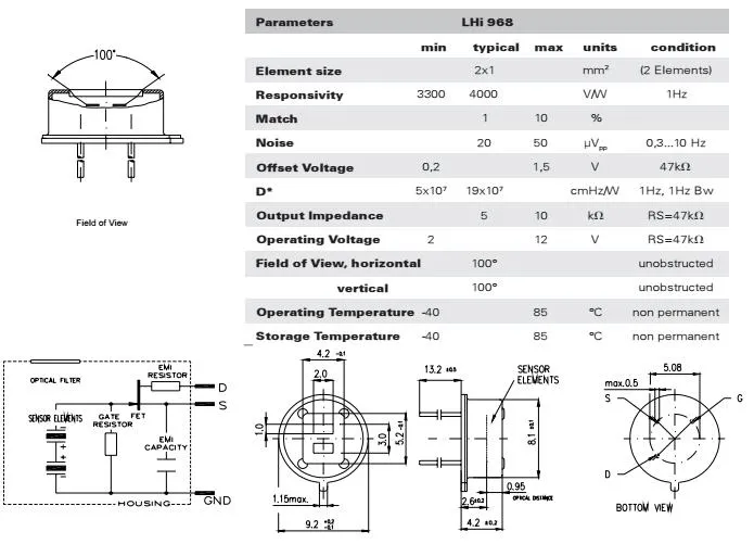High End Dual Element Detector Designed for PIR Alarms Lhi968