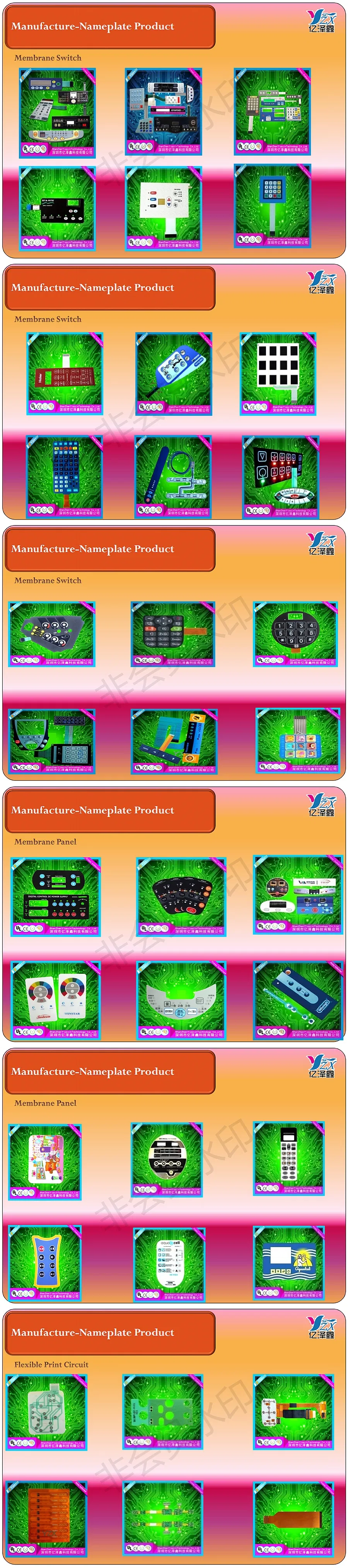 High Quality Fashion Design Membrane Switch Graphic Overlay in Keypads&Keyboard