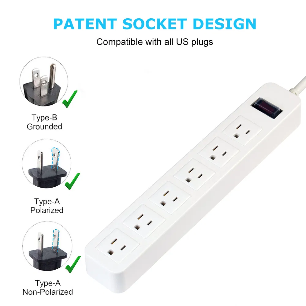 High Quality Waterproof Power Strip Garden Safety Socket 6 Outlets
