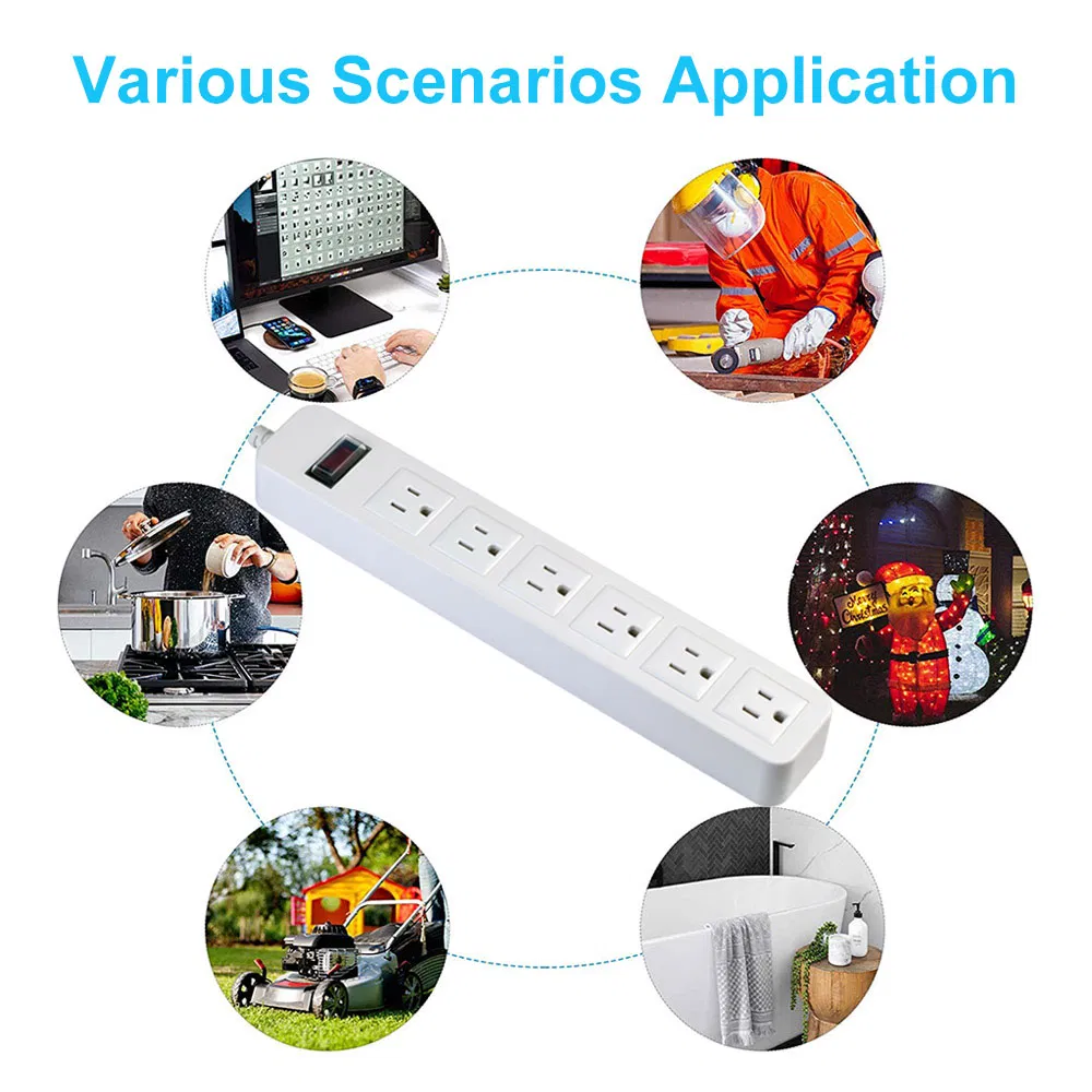 High Quality Waterproof Power Strip Garden Safety Socket 6 Outlets
