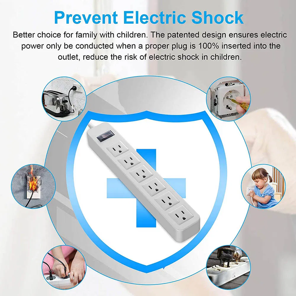 High Quality Waterproof Power Strip Garden Safety Socket 6 Outlets
