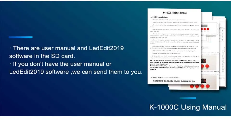 Hot Sale K-1000c (T-1000S updated) RGB Controller for Ws2812b Ws2813 Ws2811 Ws2801 LED Strip 2048 Pixels with Factory Price