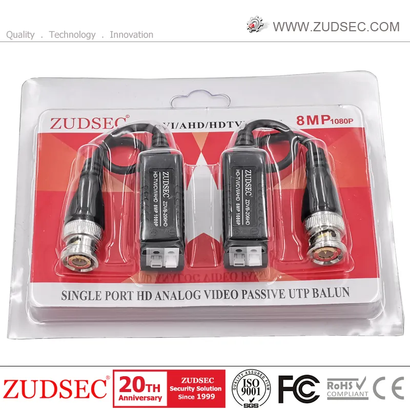 Hot Selling HD-Ahd/ Tvi/ Cvi/ CVBS Surge Protect UTP Video Balun for CCTV Camera