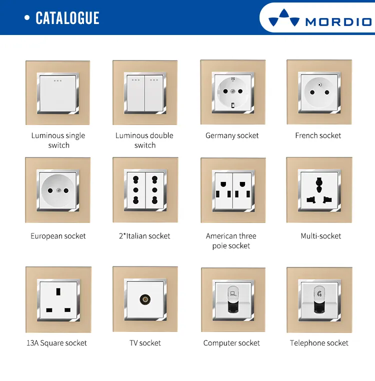 Household Acrylic Wall Switch and 16A Combination Grounding Wall Socket