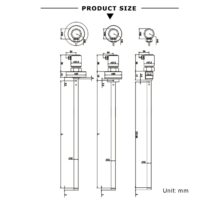 Hpt621 0-5V, 4-20mA, 0-10VDC Diesel / Gasoline / Kerosene / Water Tank Level Sensor