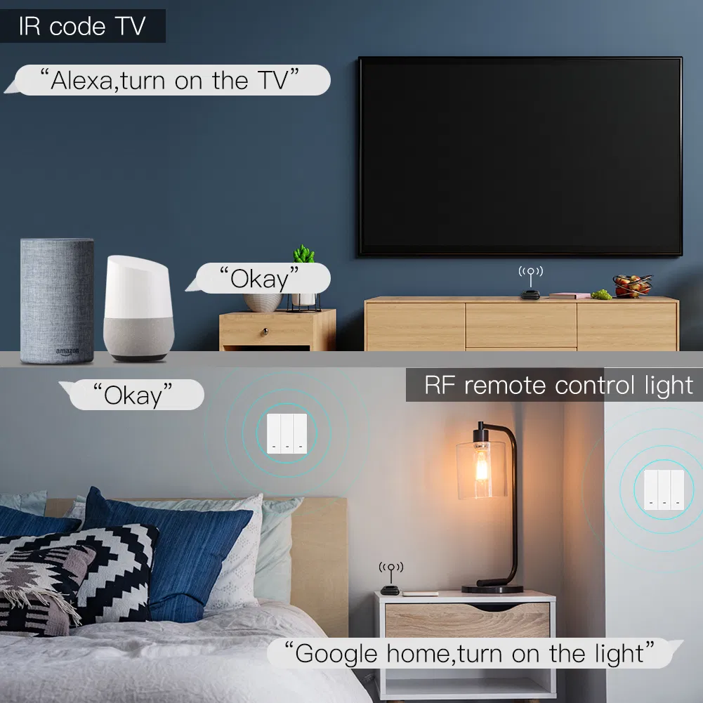 Infrared+RF315+RF433 Remote Control Tuya Smart Home Automation All in One, Alexa Google Home Voice Control, Smartlife Mobile APP Wireless Control
