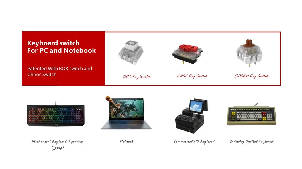 Kailh Hush Silence V3 Box Switch, Mechanical Gaming Keyboard Switch, Linear, White Stem, IP54, 100, 000, 000 Cycles Life