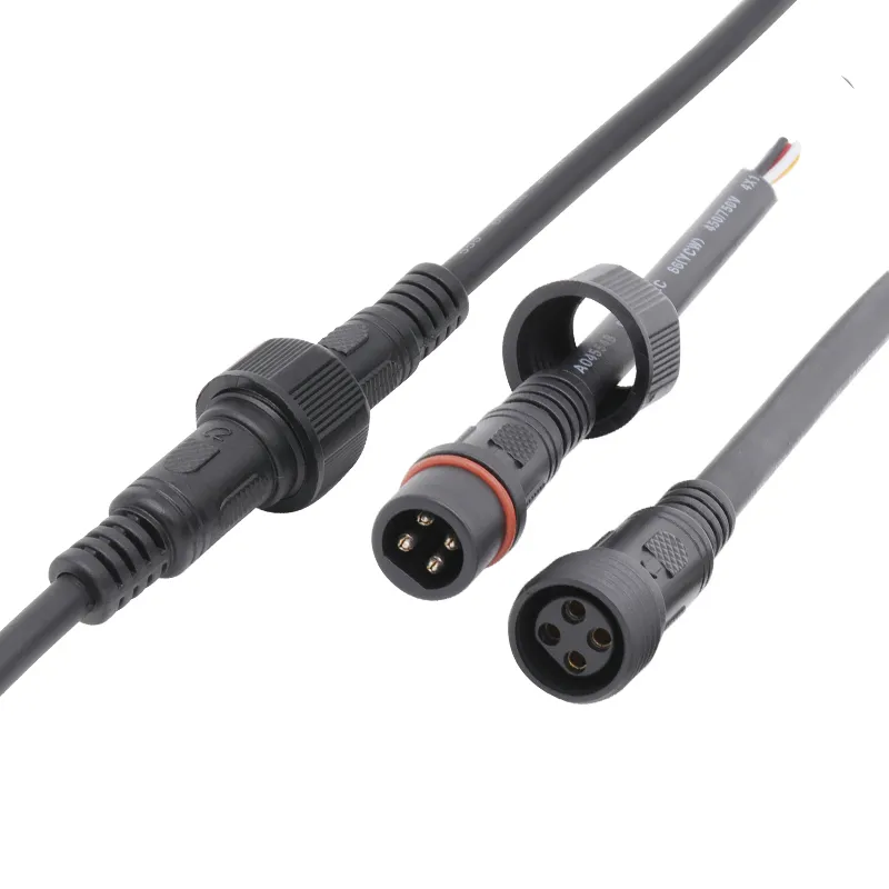 LED Light Over Mold Male to Female Power Cable Outdoor Waterproof Connector