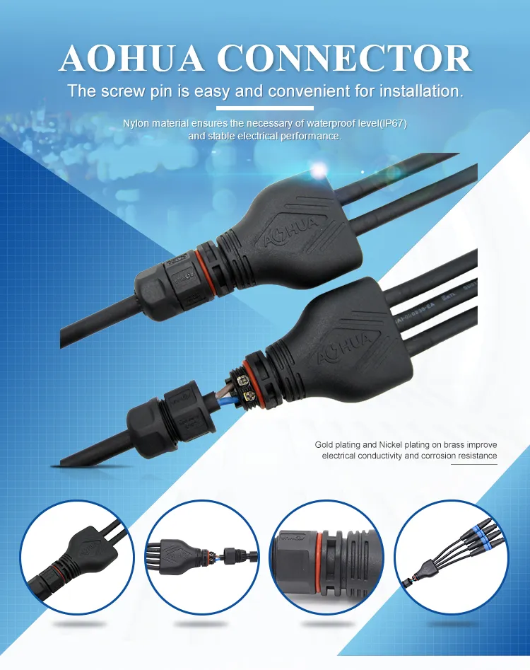LED Power Signal Cable M13 Waterproof DC Connector