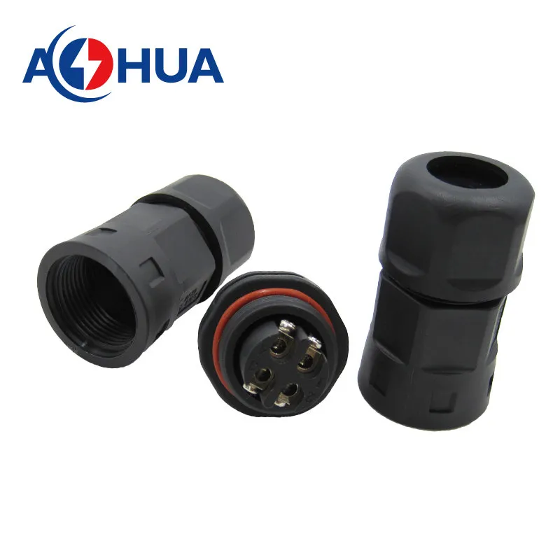 M20 4pin Power Cable IP67 L Type Waterproof Connector Screw Type