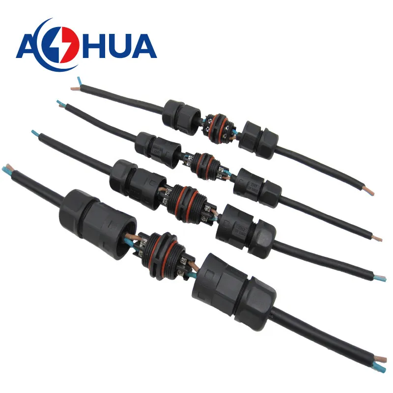 M20 4pin Power Cable IP67 L Type Waterproof Connector Screw Type