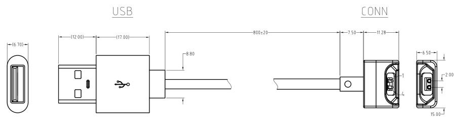 Male and Female Magnetic Cable Connector for Memory Card