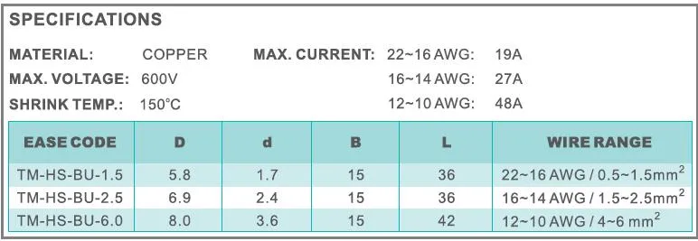 Manufacture IP68 Heat Shrink Butt Connectors