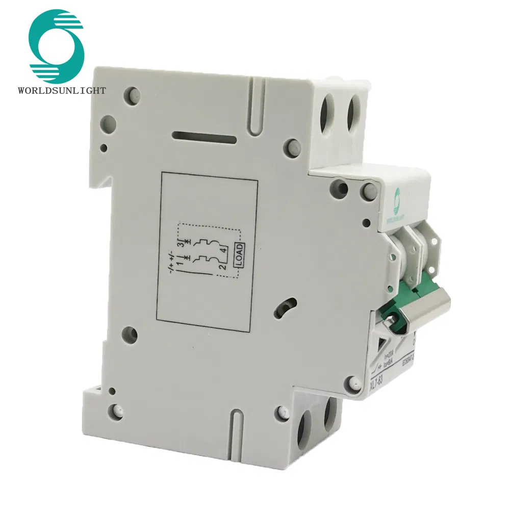MCB DC 2p 20A 500V Curve C Miniature Circuit Breaker DC Breaker for Solar Panels PV System