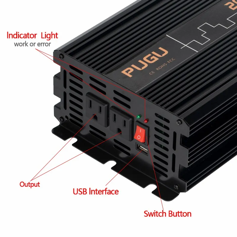 Modified Sine Wave Inverter off Grid Power Inverter 2500W 12V to 220V
