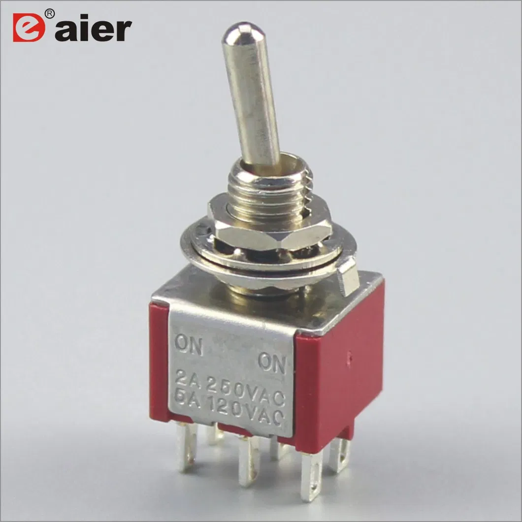 Mts-202 Mini Double Pole 6 Pin on-on Toggle Switch