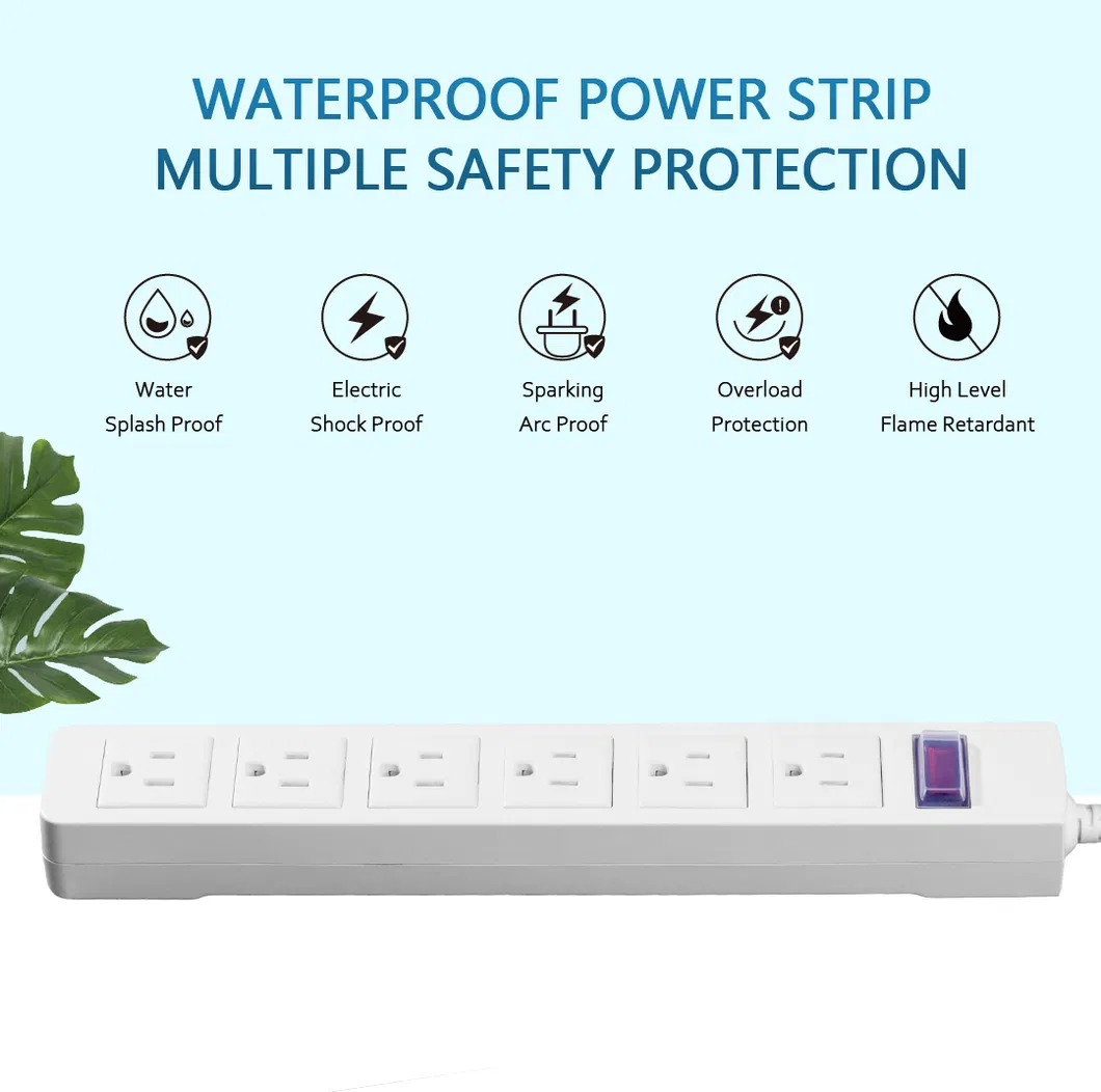 Multiple Outlets Electric Shockproof Waterproof Power Strip Switch Socket