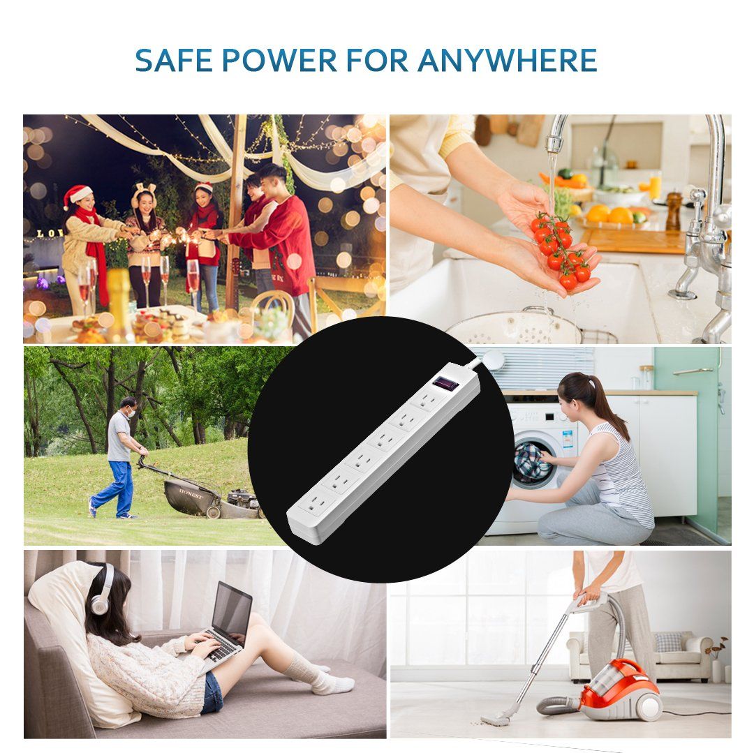 Multiple Outlets Electric Shockproof Waterproof Power Strip Switch Socket