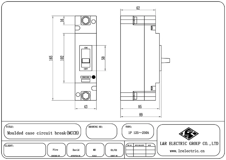 New 1 Pole MCCB 250AMP Molded Case Circuit Breaker MCCB