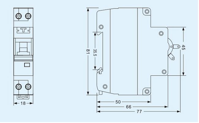 New Zealand or Australia Single Pole Model 2p 4.5ka 20A RCBO 30mA with SAA