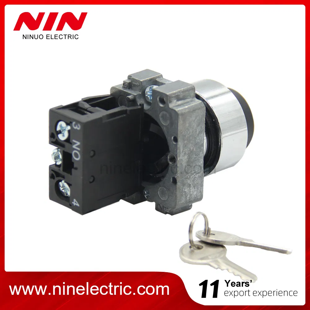 Nin Xb2-Bg61 Best Quality 22mm High Quality Metal 2 Position Push Button Key Stay Put Selector Key Switch for Industry