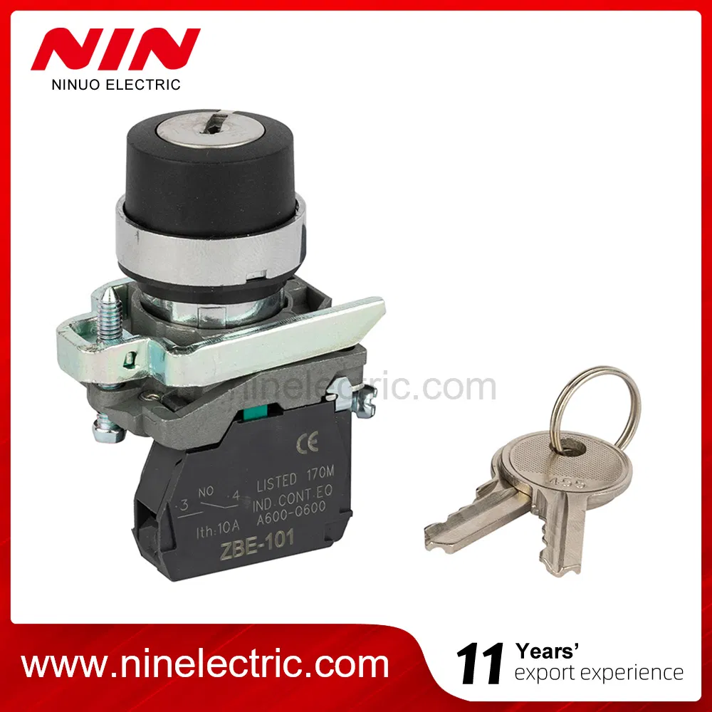 Nin Xb4-Bg61 22mm Metal 2 Position Push Button Key Stay Put Selector Key Switch