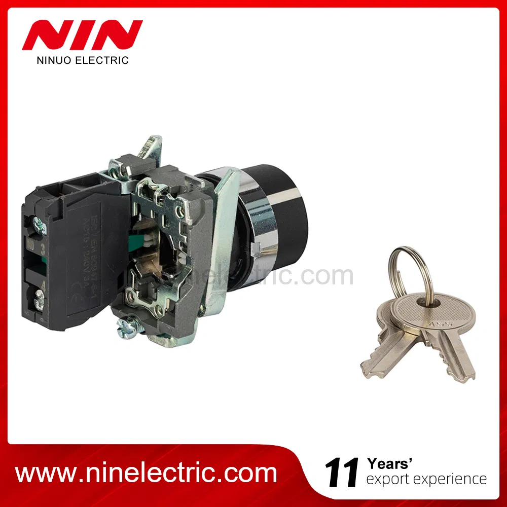 Nin Xb4-Bg65 22mm Metal 2 Position No+Nc Push Button Key Stay Put Selector Key Switch