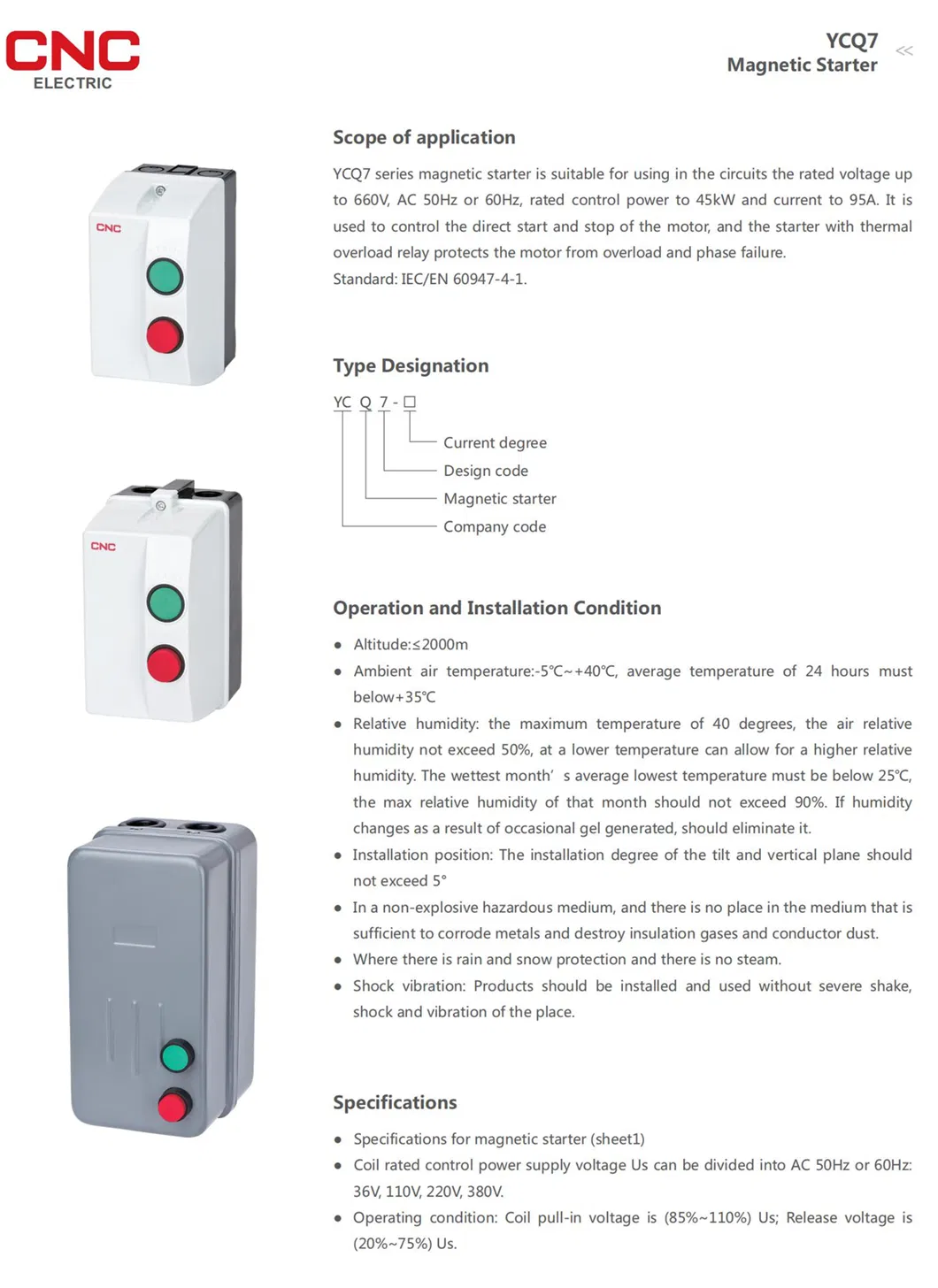 Normal Type Circuit Breaker Motor Parts Magnetic Motor Parts Starter with Low Price