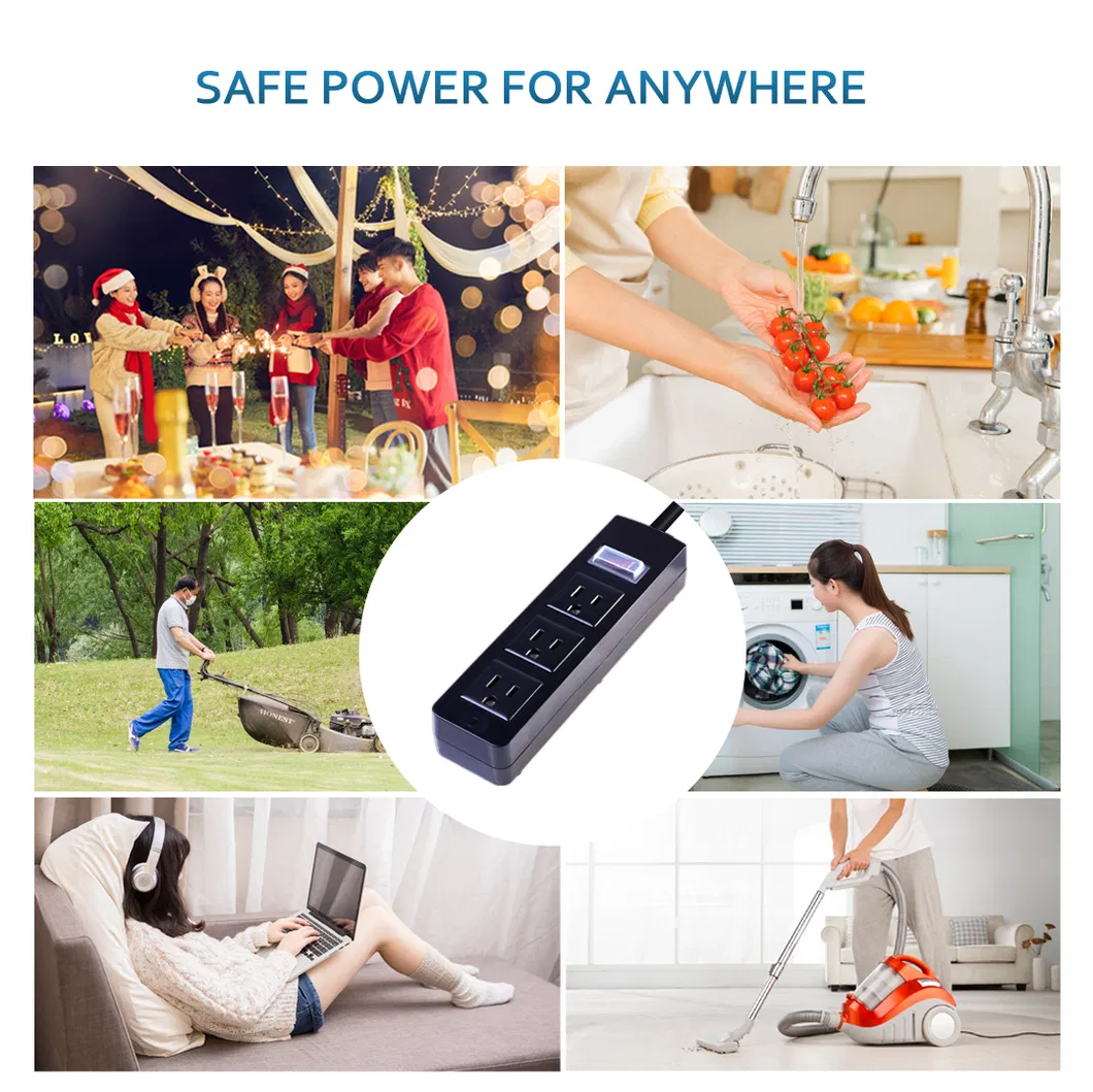 Outdoor 3 Outlets Surge Protector Power Strip American Standard Socket