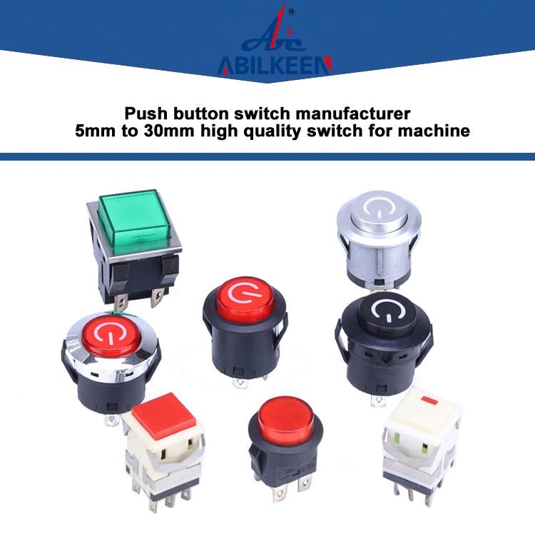 Pbs-07 Push Button Switch Good Quality on-on-off Latching Function 3 Terminal Plastic Push Button Switch