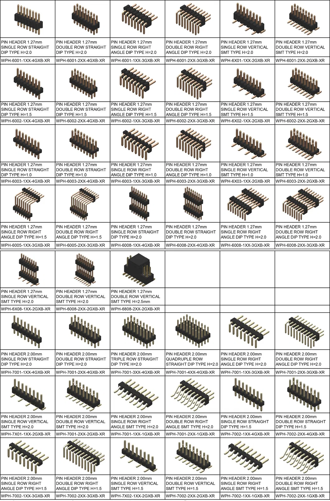 Pin Header 12p 14p 16p 18p 20p 22p 24p 26p 28p 30p Socket Double Housing