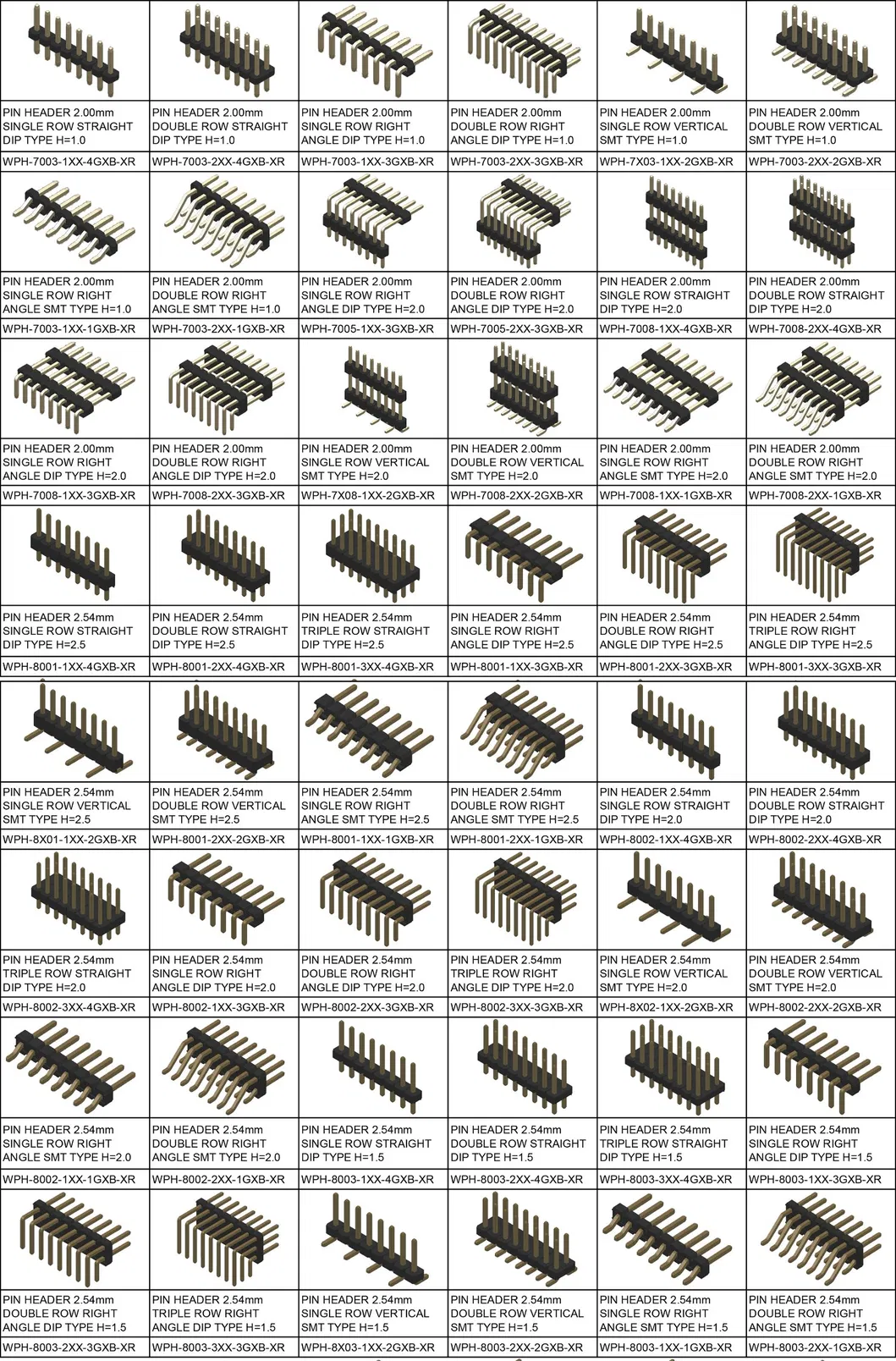 Pin Header Pitch=2.54mm Single Row Vertical DIP Angle=45° U Type Connector