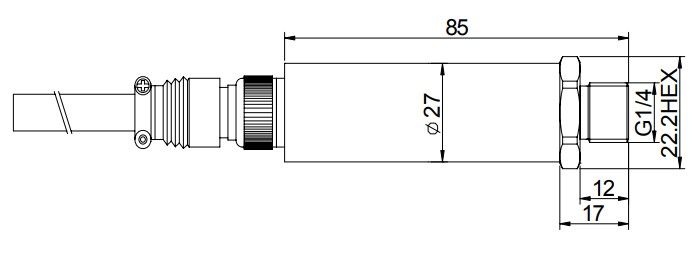 Pressure Transmitter with Aviation Connector for Liquids or Gas