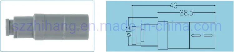 PRG.1P.314.CLLD P Series Prg 1p 14 Pins Grey Plastic Shell Free Socket Cable with bend relief Push Pull Connector