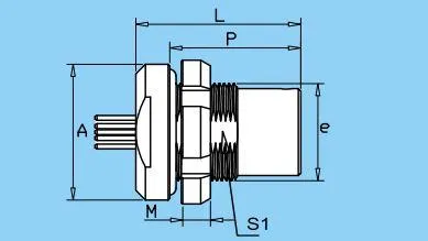 Qm F Series Mhn Protruding Front Nut Fixed Socket Push Pull Connector