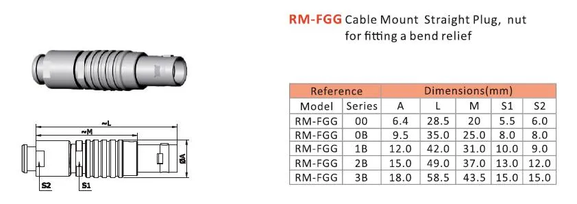 Raymo B Series Fgg Egg Push Pull Male Cable Plug High Speed Camera Circular Connector