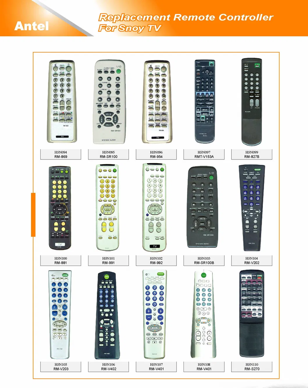 Remote Control for SONY LED/LCD/TV RM-D959 RM-D998 RM-D013 RM-L1090 RM-L1185 RMT-D166P