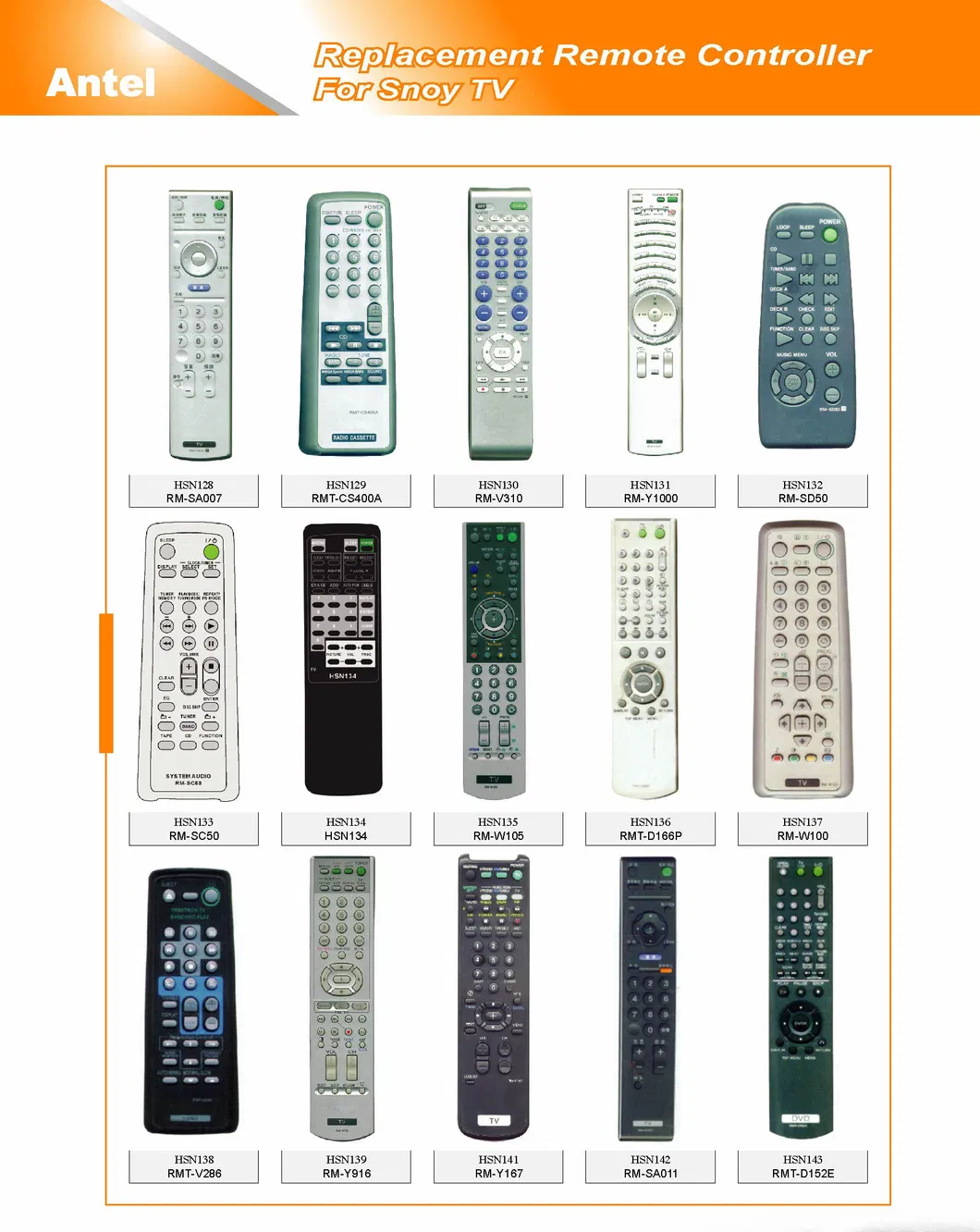 Remote Control for SONY LED/LCD/TV RM-D959 RM-D998 RM-D013 RM-L1090 RM-L1185 RMT-D166P