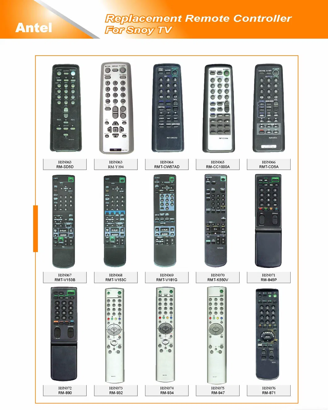 Remote Control for SONY LED/LCD/TV RM-D959 RM-D998 RM-D013 RM-L1090 RM-L1185 RMT-D166P