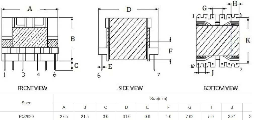 RM Series RM8 Ferrite Core Flyback High Frequency Power Transformer for Adapter with RoHS Factory Price Custom