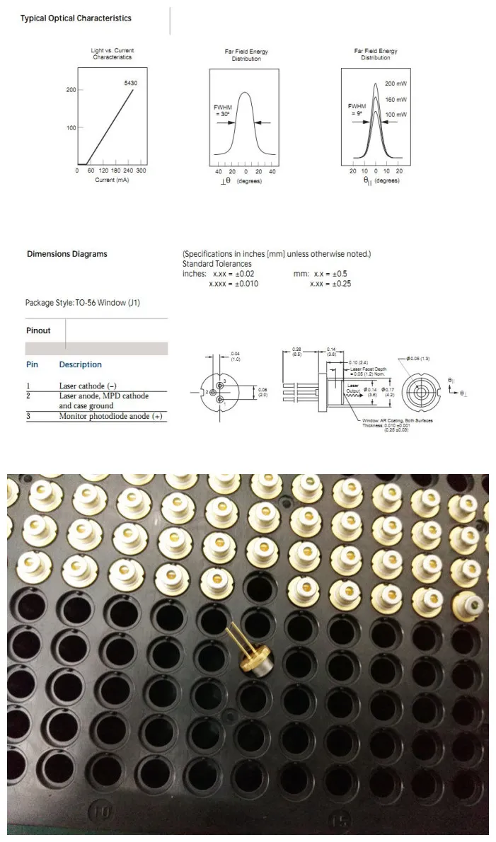 Salable Jdsu 850nm 200MW Infrared Laser Diode for Laser Light