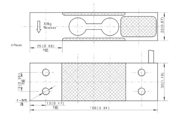 Single Point Weigh Sensor Parallel Beam Load Cell 5kg 40 Kg Weighing Sensor Loadcell for Platform Scales (BR135)